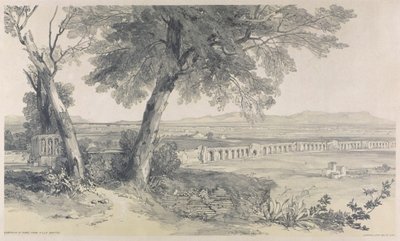 Campagna of Rome from Villa Mattei, from Views in Rome and its Environs, 1841 by Edward Lear
